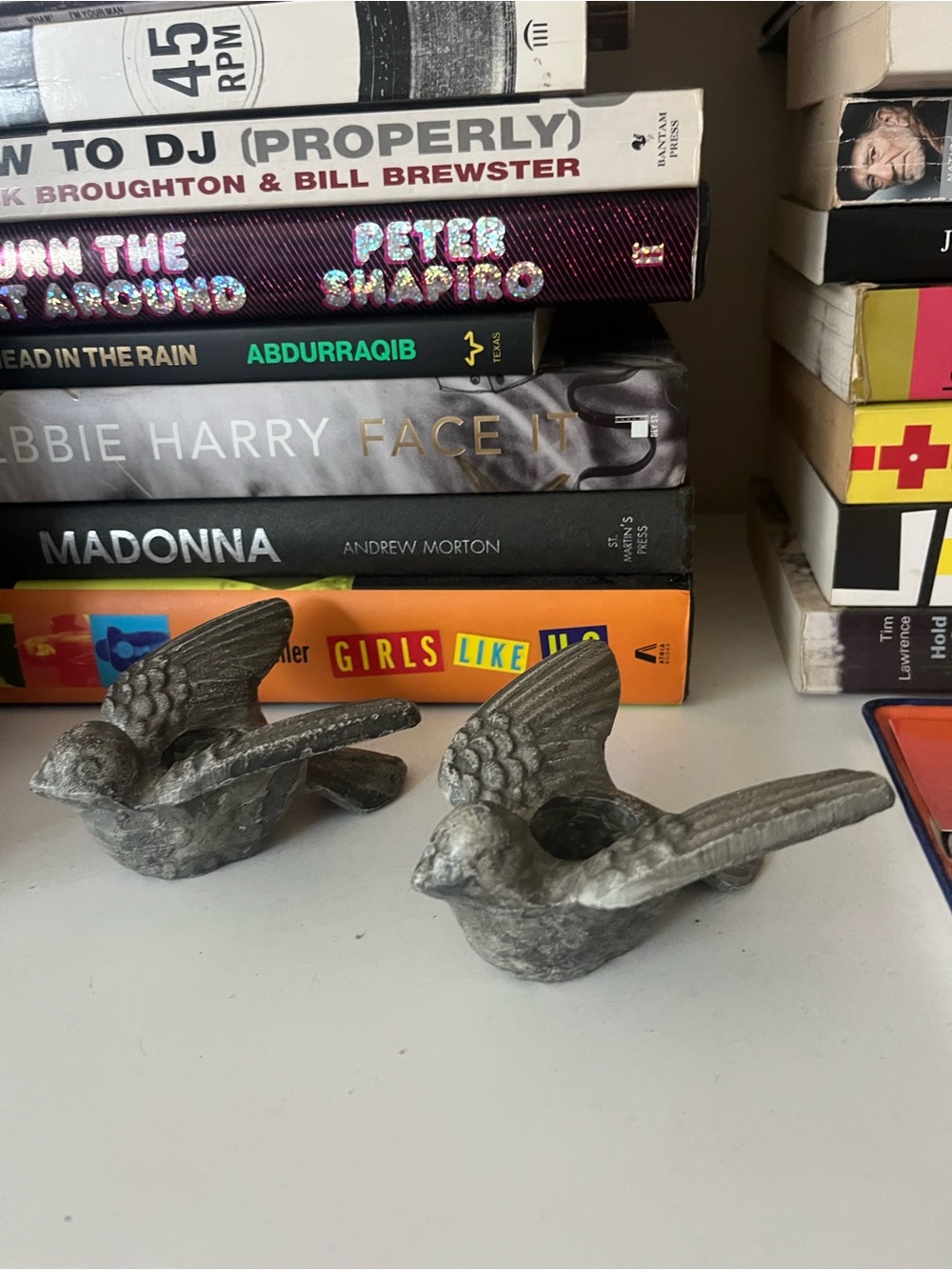 Vintage solid brass bird candle holders - set of 2